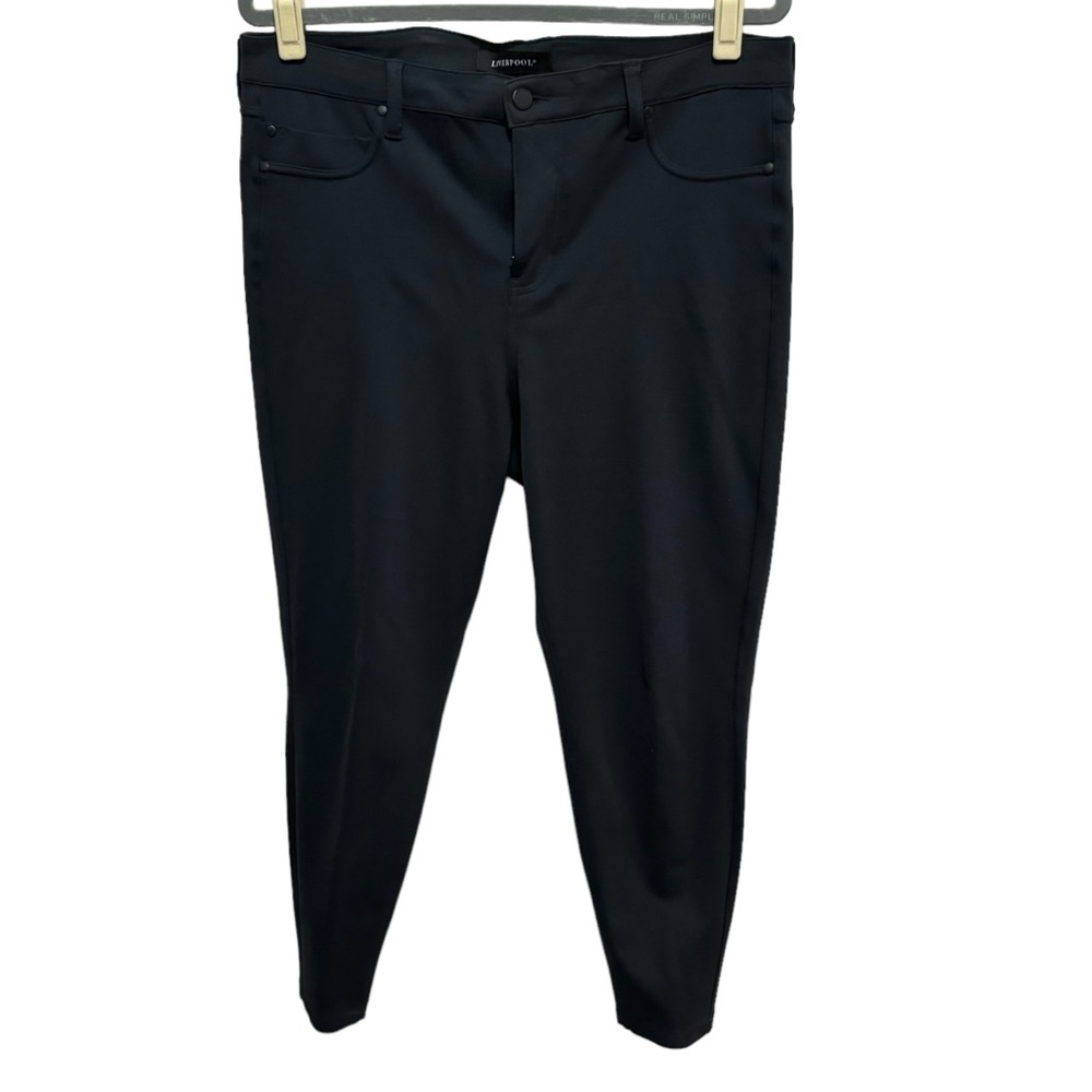 Liverpool - Ponte Stretch button / zip skinny Pants - Size 14P (32) Dark Blue
